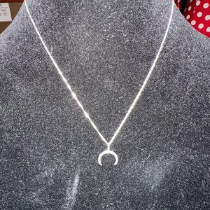 Silver Crescent Moon Necklace